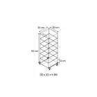Armoire polyvalente avec roues en verre transparent avec 3,6,8 ou 10 étagères - Versatilio Viadurini