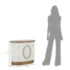 Meuble ovale en bois avec plateau et inserts arrondis avec 2 portes - Rachel Viadurini