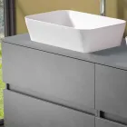 Meuble de salle de bain suspendu avec double vasque à poser - Mandrillo Viadurini