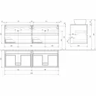 Meuble de salle de bain suspendu avec double vasque à poser - Mandrillo Viadurini