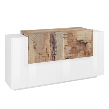 Meuble de Salon 2 Portes et 2 Portes en Bois 2 Finitions - Theresse Viadurini