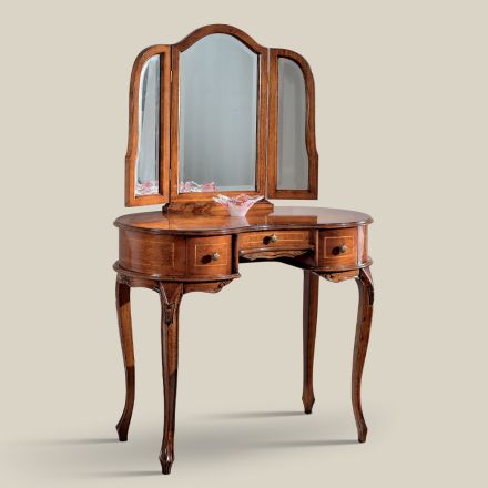 Coiffeuse en bois avec tiroirs et miroir Made in Italy - Luxe Viadurini
