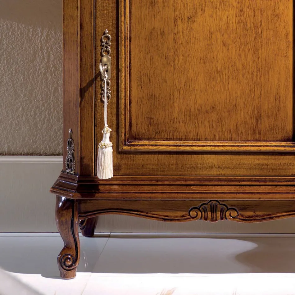 Support de téléphone classique en bois avec porte Made in Italy - Richard Viadurini