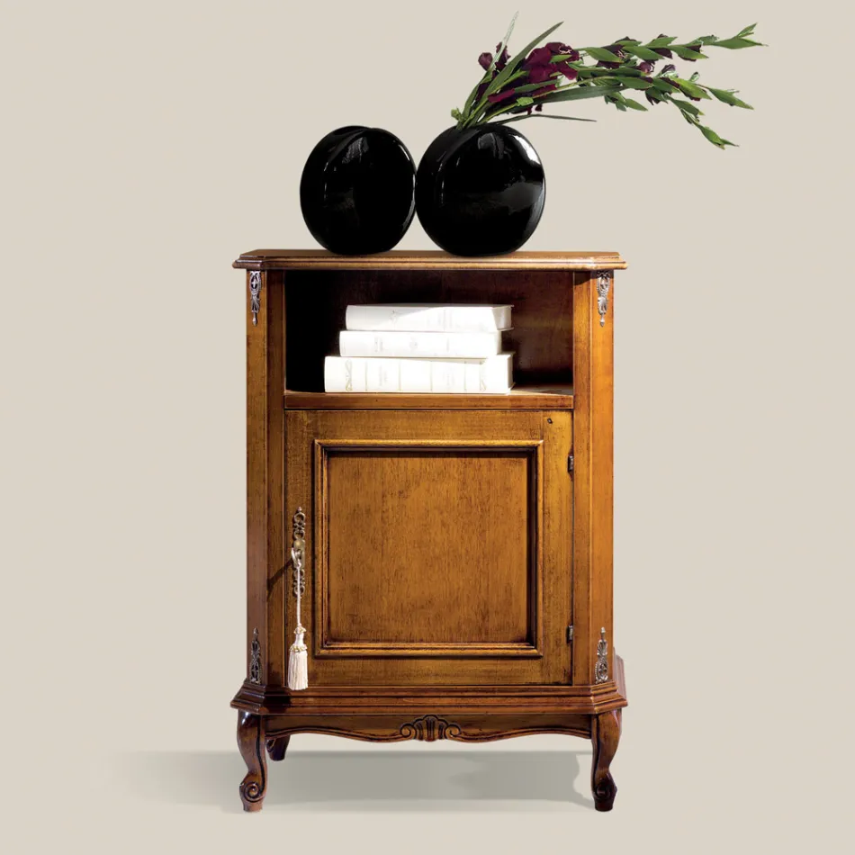 Support de téléphone classique en bois avec porte Made in Italy - Richard Viadurini