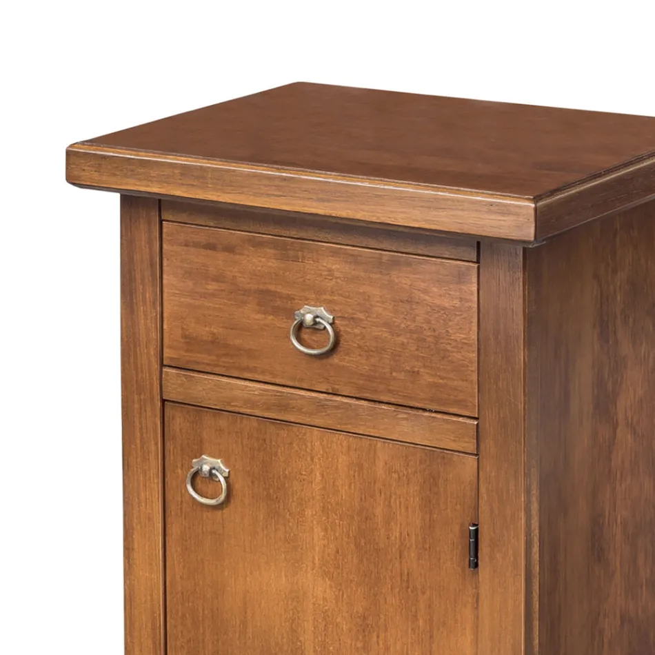 Meuble téléphonique en noyer patiné fabriqué en Italie - Atunis Viadurini