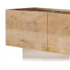 Meuble TV avec 3 portes avec base en verre trempé Made in Italy - Soraya Viadurini