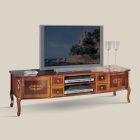 Meuble TV classique en bois avec incrustations Made in Italy - Katerine Viadurini