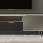 Meuble TV avec 2 portes et 1 tiroir en finition nickel et carbone - Inga Viadurini