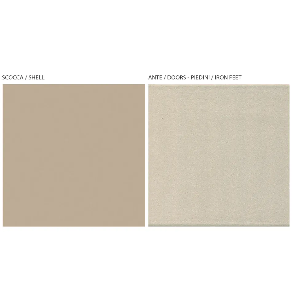 Meuble TV avec 2 portes et 1 tiroir en finition nickel et carbone - Inga Viadurini