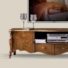 Meuble TV avec 2 portes et 2 tiroirs en bois Made in Italy - Caligola Viadurini