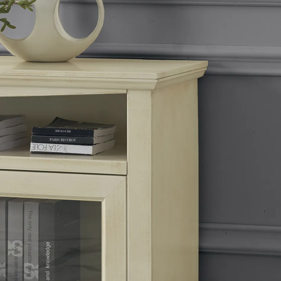 Meuble TV avec 2 portes et 3 compartiments ouverts Made in Italy - Ymir Viadurini