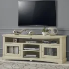 Meuble TV avec 2 portes et 3 compartiments ouverts Made in Italy - Ymir Viadurini
