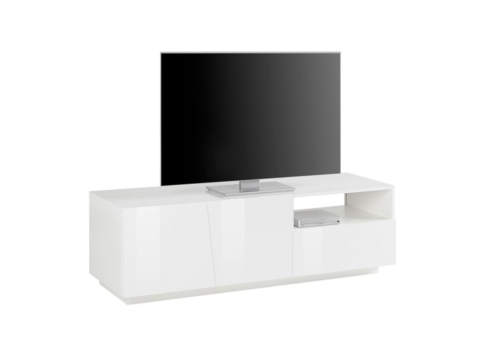 Meuble TV avec 2 portes, un tiroir et un compartiment ouvert Made in Italy - Popilio Viadurini