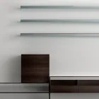 Meuble TV avec 3 étagères et conteneur à charnière Made in Italy - Roman Viadurini