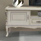 Meuble TV de luxe en bois blanc et argenté Made in Italy - Cheverny Viadurini