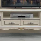 Meuble TV de luxe en bois blanc et argenté Made in Italy - Cheverny Viadurini