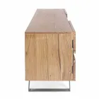 Meuble TV Homemotion en manguier avec inserts métalliques - Sonia Viadurini