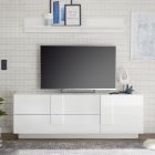 Meuble TV en bois stratifié avec étagères internes Made in Italy - Odessa Viadurini
