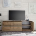 Meuble TV en bois stratifié avec étagères internes Made in Italy - Odessa Viadurini