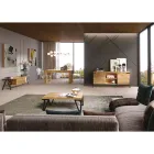 Meuble TV en bois de chêne noué et métal Made in Italy - Jennifer Viadurini