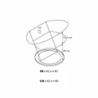 Meuble TV en verre avec base pivotante et étagère 2 dimensions - Salemme Viadurini