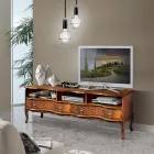 Meuble TV classique en bois avec compartiments et tiroirs Made in Italy - Prince Viadurini