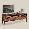 Meuble TV classique en bois avec compartiments et tiroirs Made in Italy - Prince