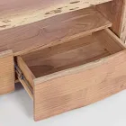 Meuble TV moderne en bois d'acacia avec 3 tiroirs Homemotion - Lauro Viadurini