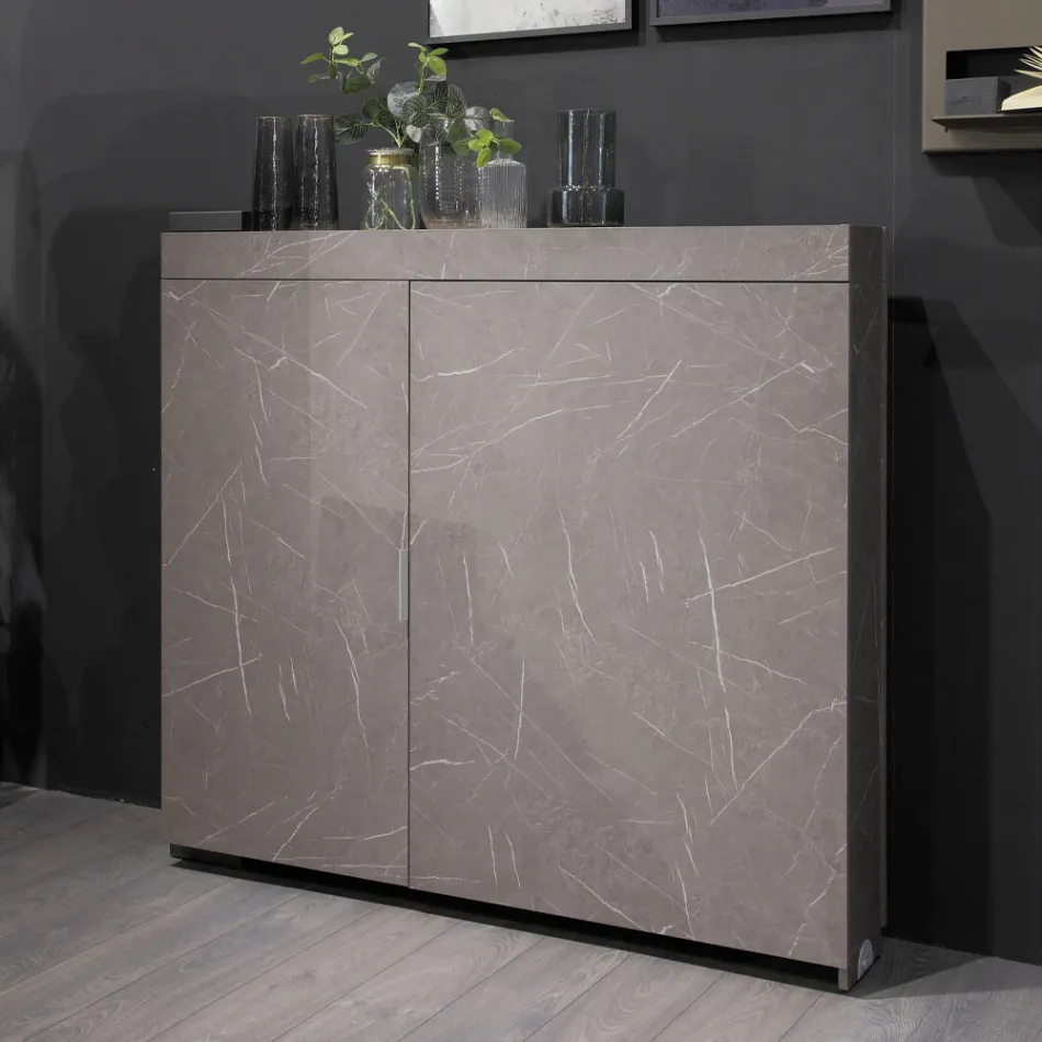 Meuble rotatif multifonctionnel avec meuble TV et table intégrée fabriqué en Italie - Illusione Viadurini