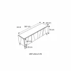 Buffet de salon en bois noir mat et plateau en verre miroir Liscio - Senese Viadurini