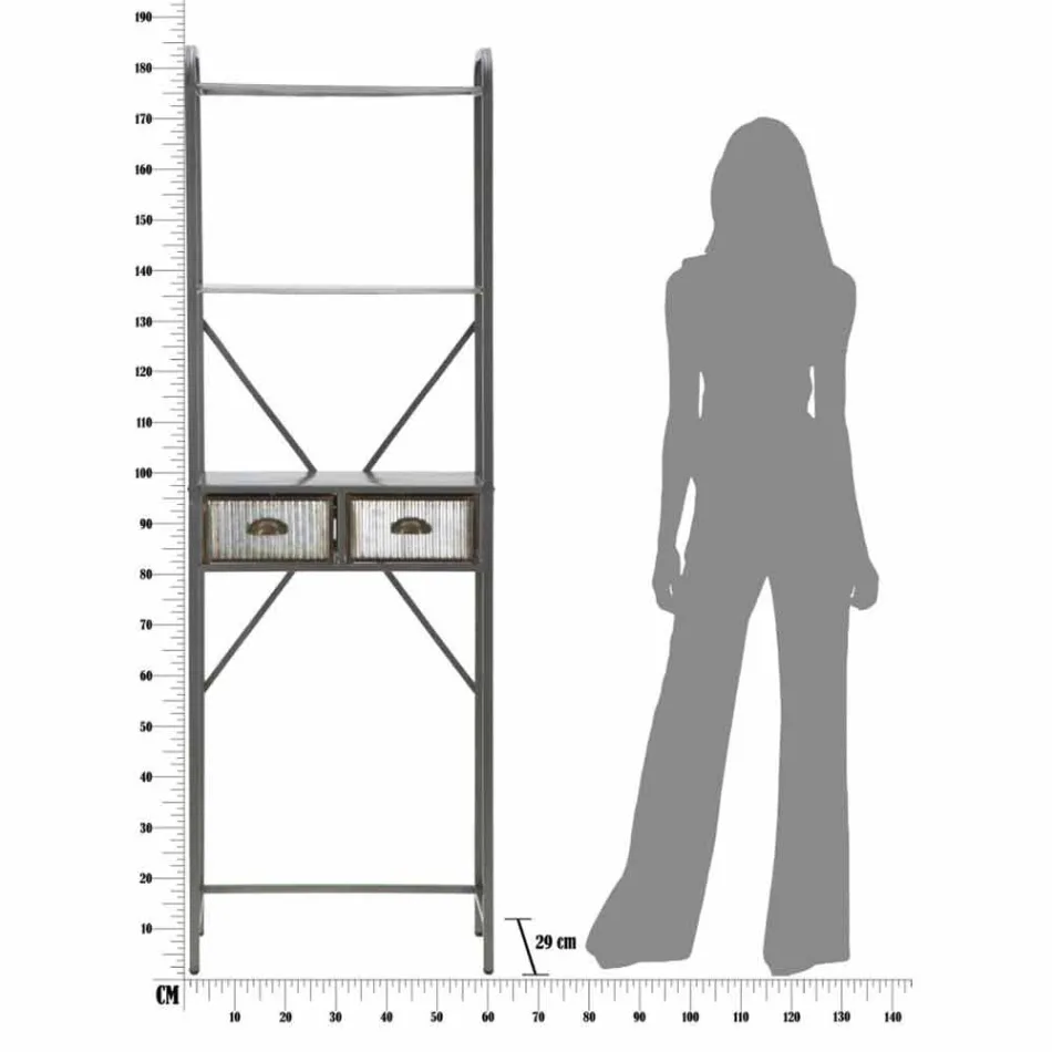 Armoire de salle de bain industrielle en fer au design moderne - Pome Viadurini