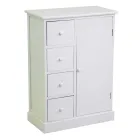 Armoire d'intérieur en bois avec 1 porte et 4 tiroirs - Meduse Viadurini