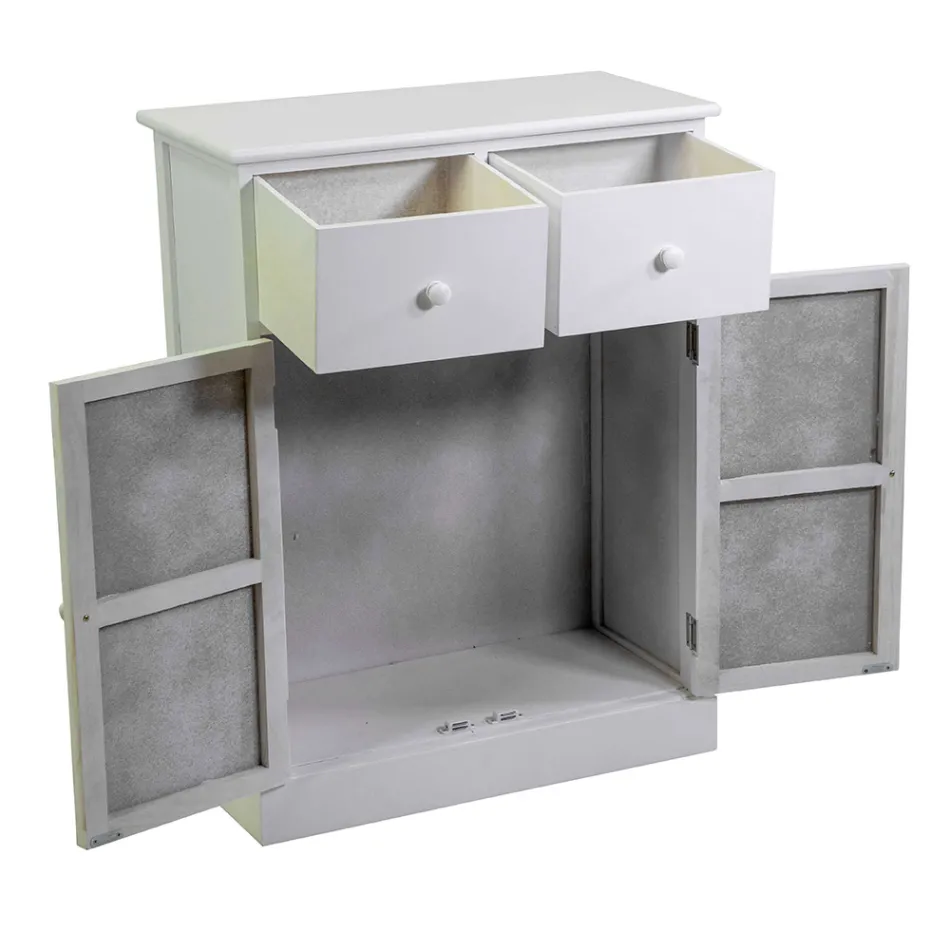 Armoire d'intérieur en bois avec 2 portes et 2 tiroirs - Meduse Viadurini