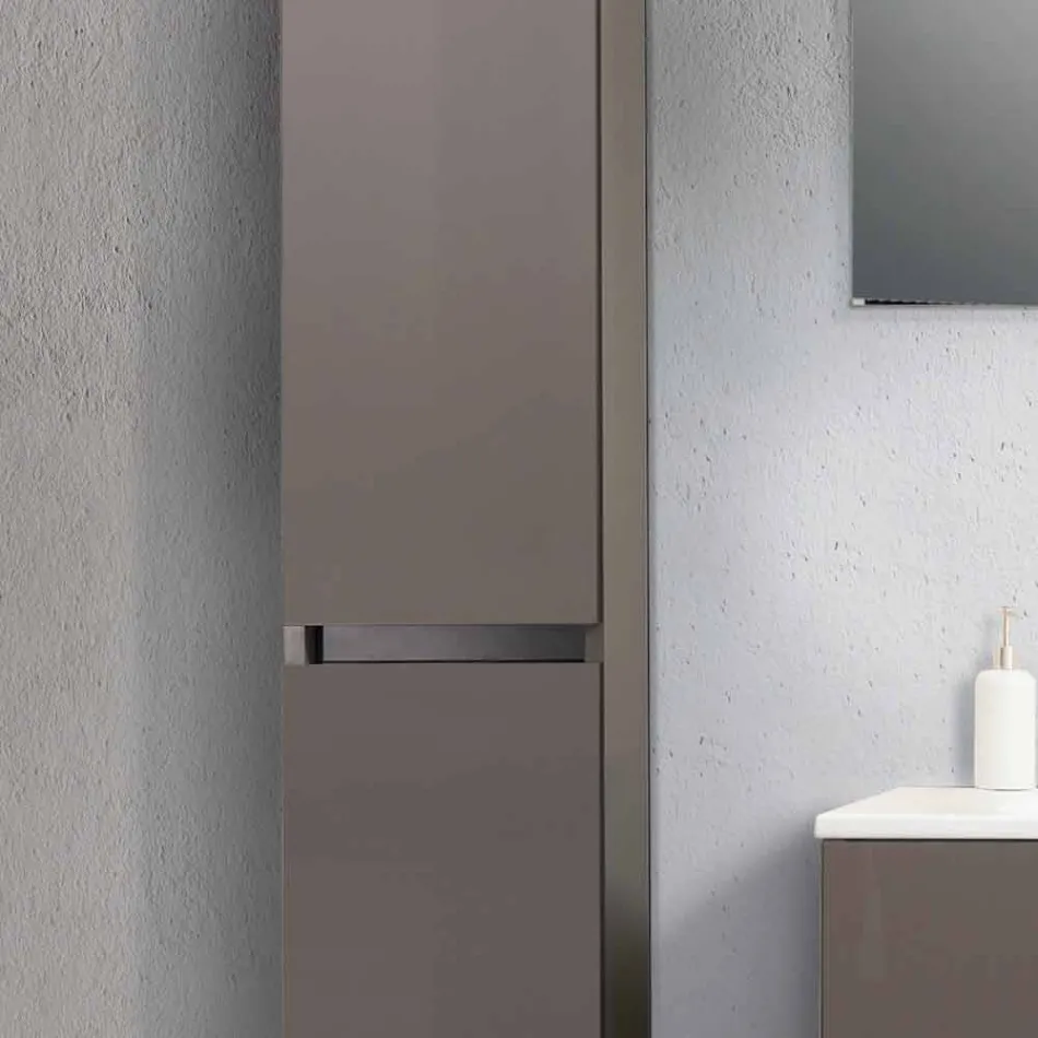 Meubles de salle de bain suspendus en MDF laqué fabriqué en Italie - Becky Viadurini