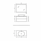 Meuble de Salle de Bain Suspendu Base 2 Tiroirs, Lavabo et Miroir, Precious - Renga Viadurini