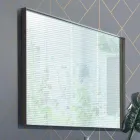 Meuble de Salle de Bain Suspendu en Bois, Métal et Céramique L96 cm, Précieux - Renga Viadurini