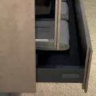 Meuble de Salle de Bain Suspendu en Bois, Métal et Céramique L96 cm, Précieux - Renga Viadurini