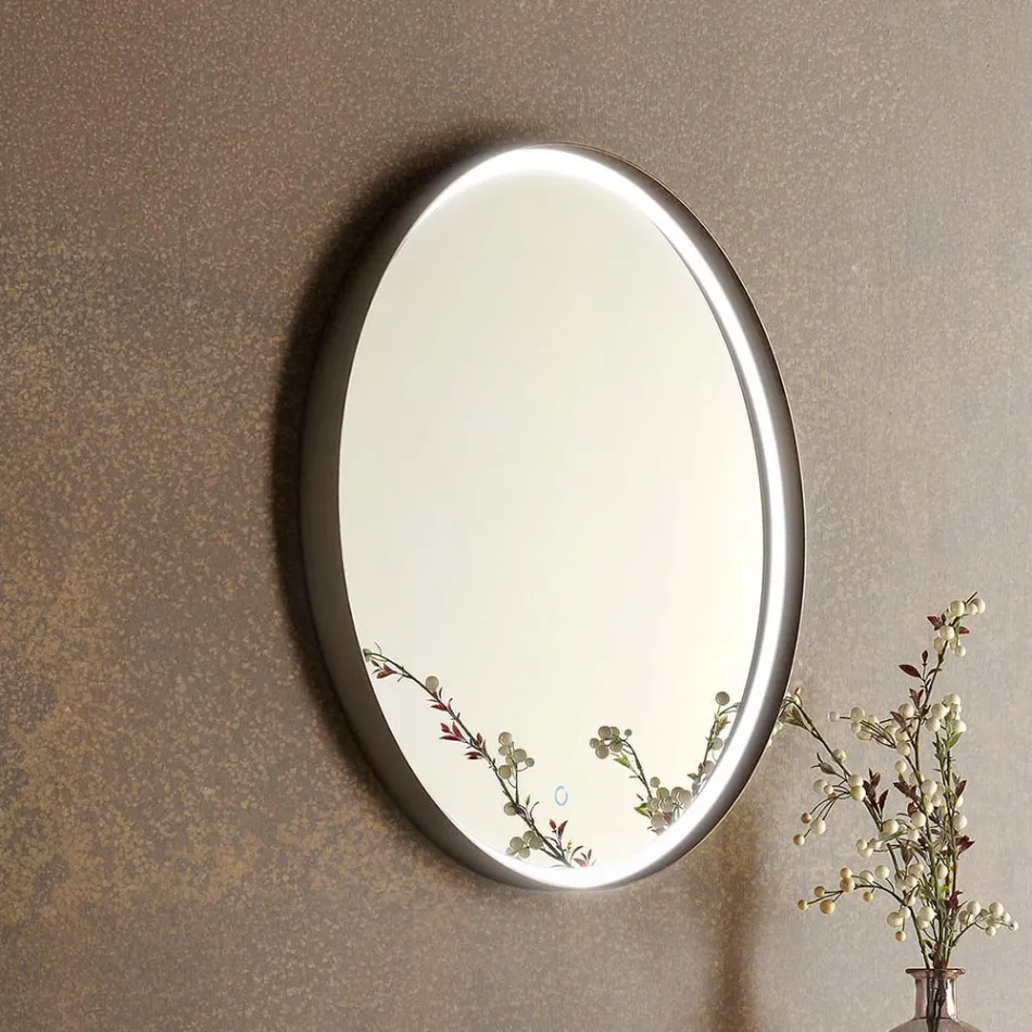 Meubles de Salle de Bain Suspendus en Métal, Bois MDF et Stonelight Made in Italy - Renga Viadurini