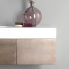 Meubles de Salle de Bain Suspendus en Métal, Bois MDF et Stonelight Made in Italy - Renga Viadurini