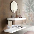 Meubles de Salle de Bain Suspendus en Métal, Bois MDF et Stonelight Made in Italy - Renga