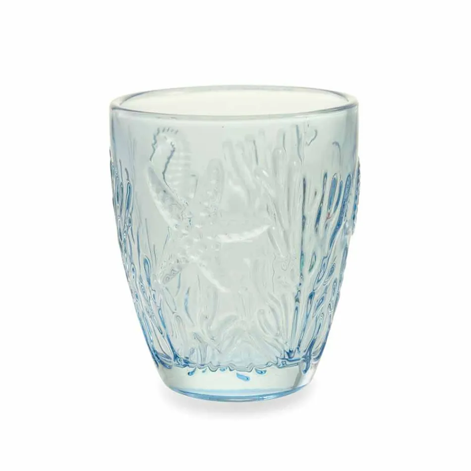 Verres de couleur bleu moderne 6 pièces Service d'eau - Mazara Viadurini
