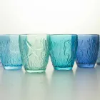 Verres de couleur bleu moderne 6 pièces Service d'eau - Mazara Viadurini