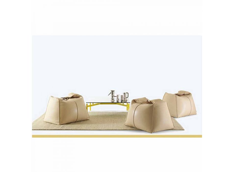 Pouf My Home Bag design moderne en cuir Italie Viadurini