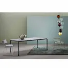 My Home Bebop design table marbre blanc H74xL210cm fabriqué en Italie Viadurini