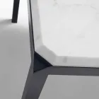 My Home Bebop design table marbre blanc H74xL210cm fabriqué en Italie Viadurini