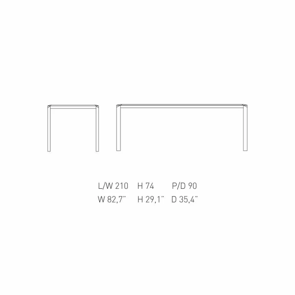 My Home Bebop design table marbre blanc H74xL210cm fabriqué en Italie Viadurini