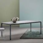 My Home Bebop design table marbre blanc H74xL210cm fabriqué en Italie Viadurini