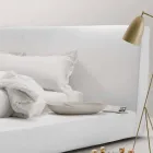 My Home Long Island lit double rembourré en cuir fabriqué en Italie Viadurini