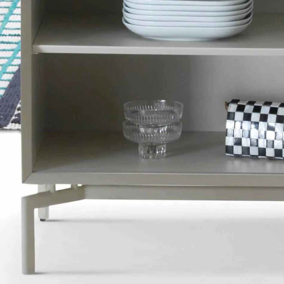 Buffet design My Home Mirage en MDF H71xL210cm laqué fabriqué en Italie Viadurini