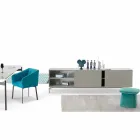 Buffet design My Home Mirage en MDF H71xL210cm laqué fabriqué en Italie Viadurini